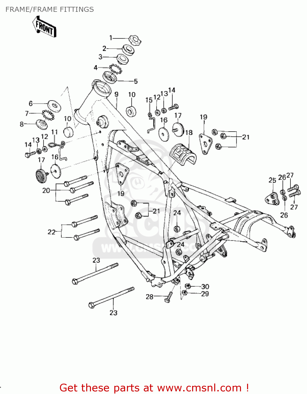 FRAME/FRAME FITTINGS KZ200A2 1979 CANADA