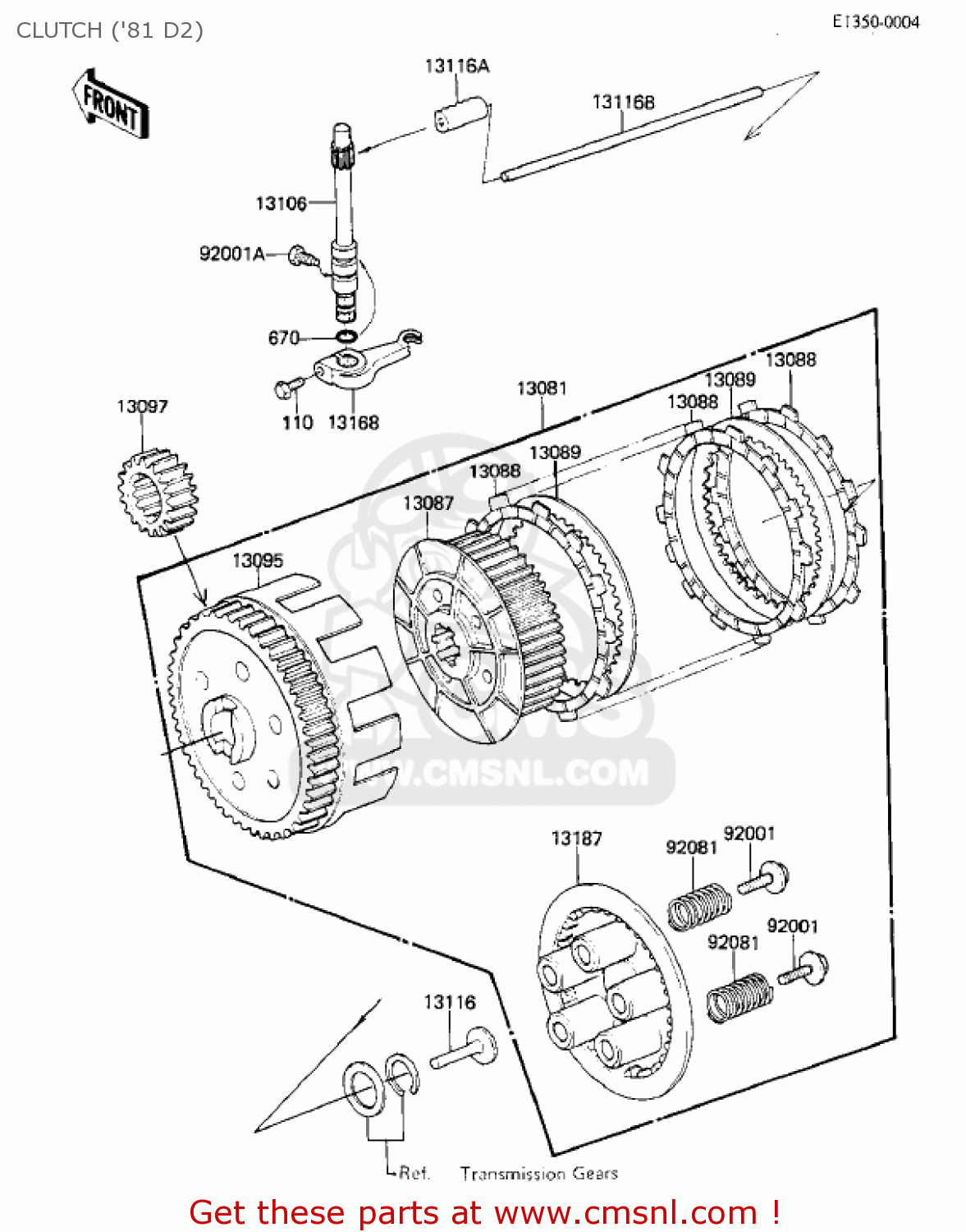 CLUTCH ('81 D2) KZ250D1 KZ250 1980 USA CANADA / MPH KPH