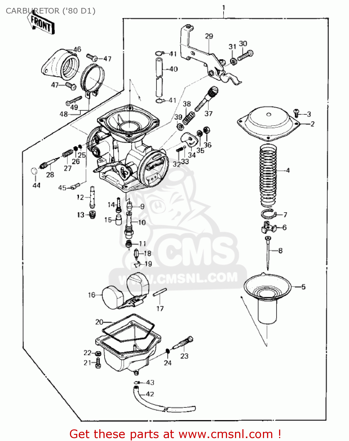 CARBURETOR ('80 D1) KZ250D1 KZ250 1980 USA CANADA / MPH KPH