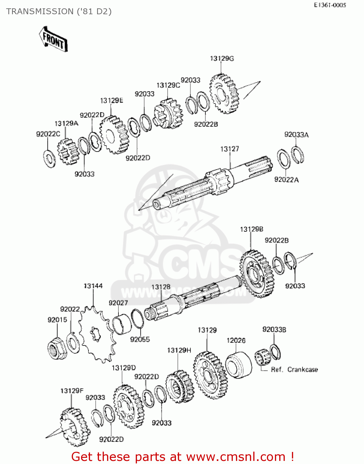 TRANSMISSION ('81 D2) KZ250D1 KZ250 1980 USA CANADA / MPH KPH