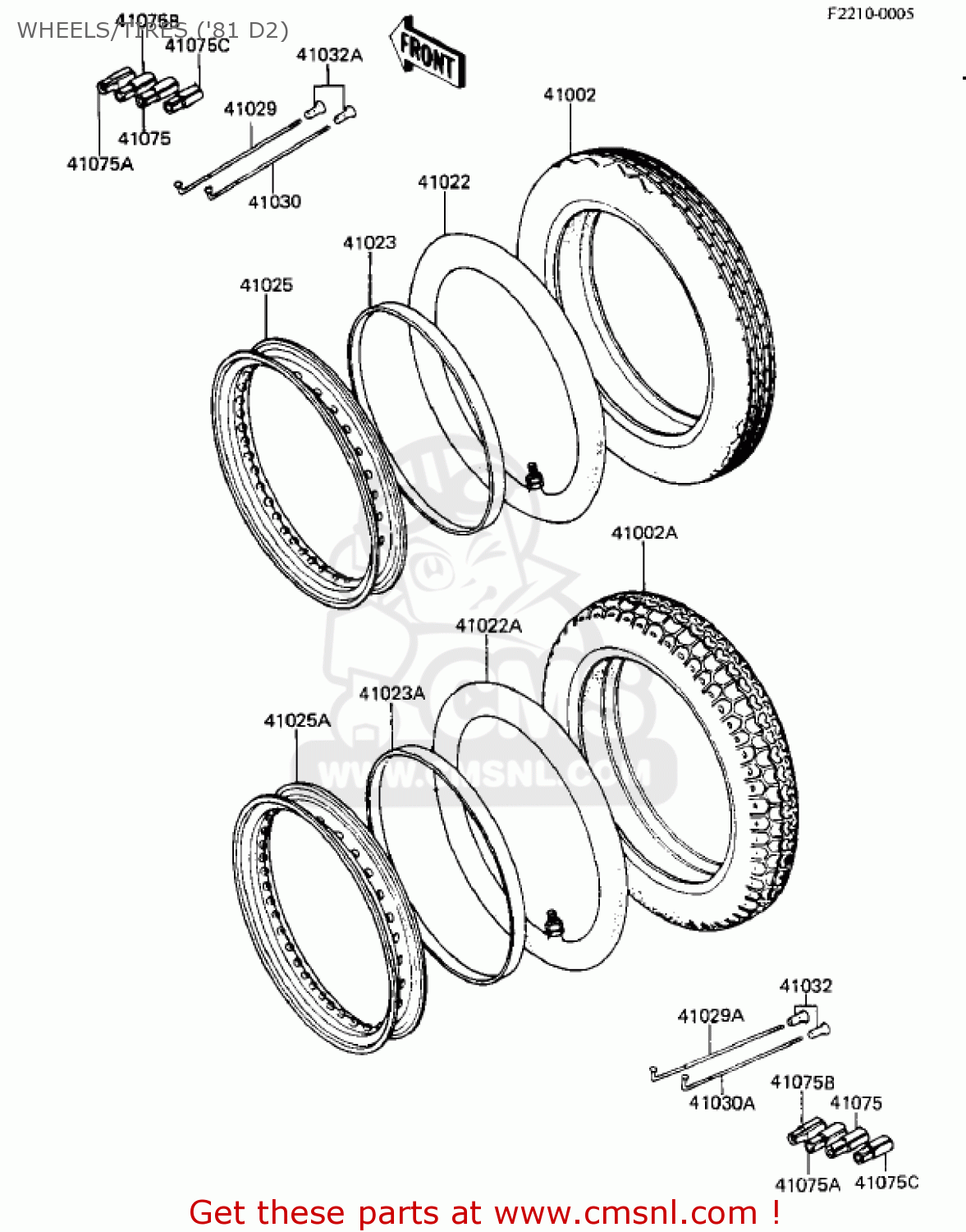 WHEELS/TIRES ('81 D2) KZ250D1 KZ250 1980 USA CANADA / MPH KPH
