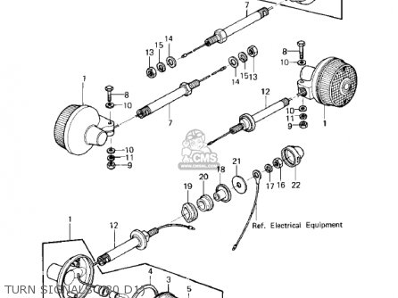 TURN SIGNALS ('80 D1) - KZ250D1 KZ250 1980 USA CANADA / MPH KPH