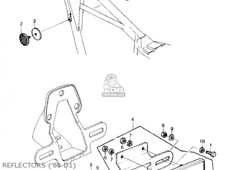 REFLECTORS ('80 D1) - KZ250D1 KZ250 1980 USA CANADA / MPH KPH