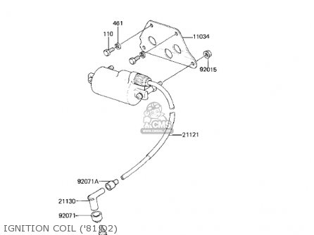 IGNITION COIL ('81 D2) - KZ250D1 KZ250 1980 USA CANADA / MPH KPH