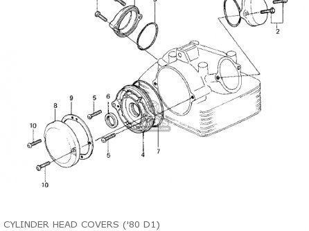 CYLINDER HEAD COVERS ('80 D1) - KZ250D1 KZ250 1980 USA CANADA / MPH KPH
