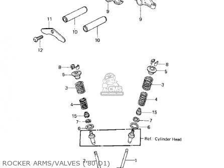ROCKER ARMS/VALVES ('80 D1) - KZ250D1 KZ250 1980 USA CANADA / MPH KPH