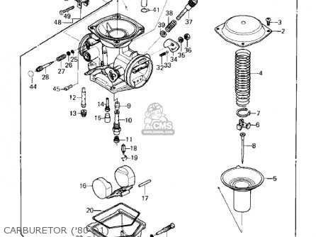 CARBURETOR ('80 D1) - KZ250D1 KZ250 1980 USA CANADA / MPH KPH