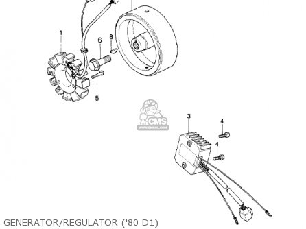 GENERATOR/REGULATOR ('80 D1) - KZ250D1 KZ250 1980 USA CANADA / MPH KPH