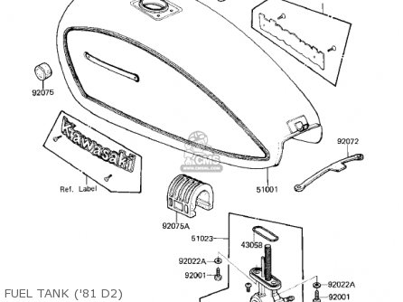 FUEL TANK ('81 D2) - KZ250D1 KZ250 1980 USA CANADA / MPH KPH