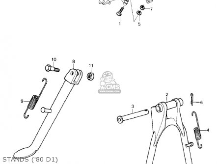 STANDS ('80 D1) - KZ250D1 KZ250 1980 USA CANADA / MPH KPH