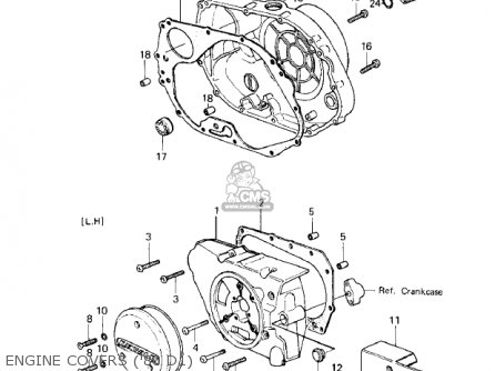 ENGINE COVERS ('80 D1) - KZ250D1 KZ250 1980 USA CANADA / MPH KPH
