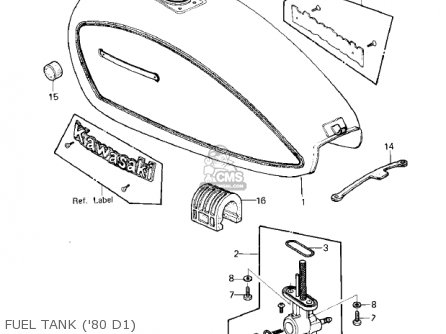 FUEL TANK ('80 D1) - KZ250D1 KZ250 1980 USA CANADA / MPH KPH