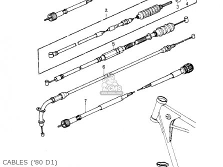 CABLES ('80 D1) - KZ250D1 KZ250 1980 USA CANADA / MPH KPH