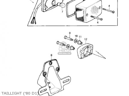 TAILLIGHT ('80 D1) - KZ250D1 KZ250 1980 USA CANADA / MPH KPH