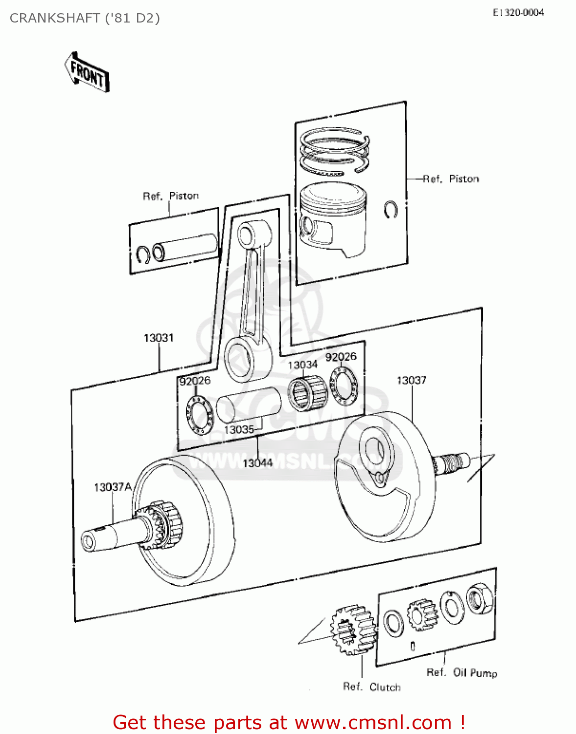 CRANKSHAFT ('81 D2) KZ250D2 CSR 1981 USA CANADA / MPH KPH