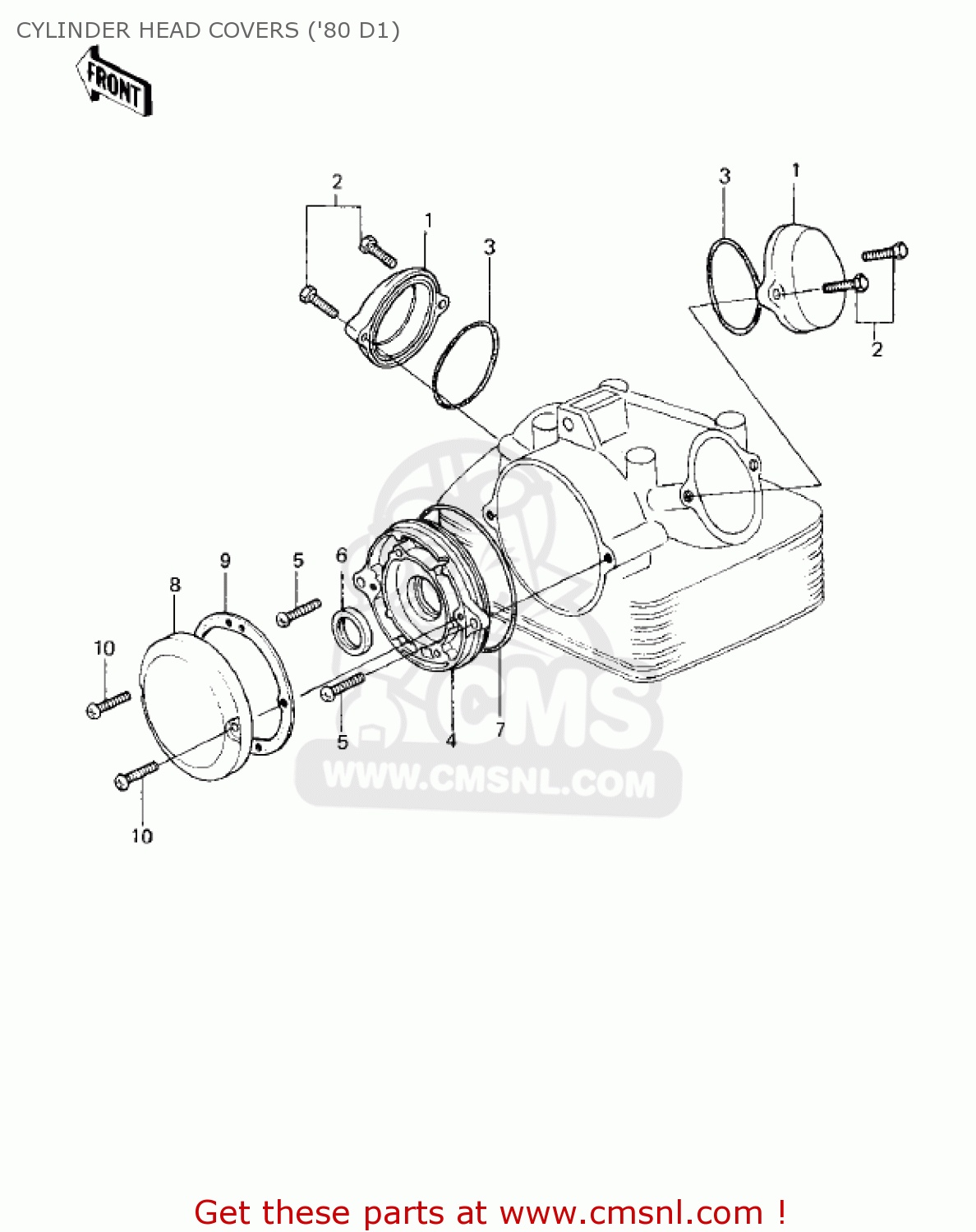 CYLINDER HEAD COVERS ('80 D1) KZ250D2 CSR 1981 USA CANADA / MPH KPH