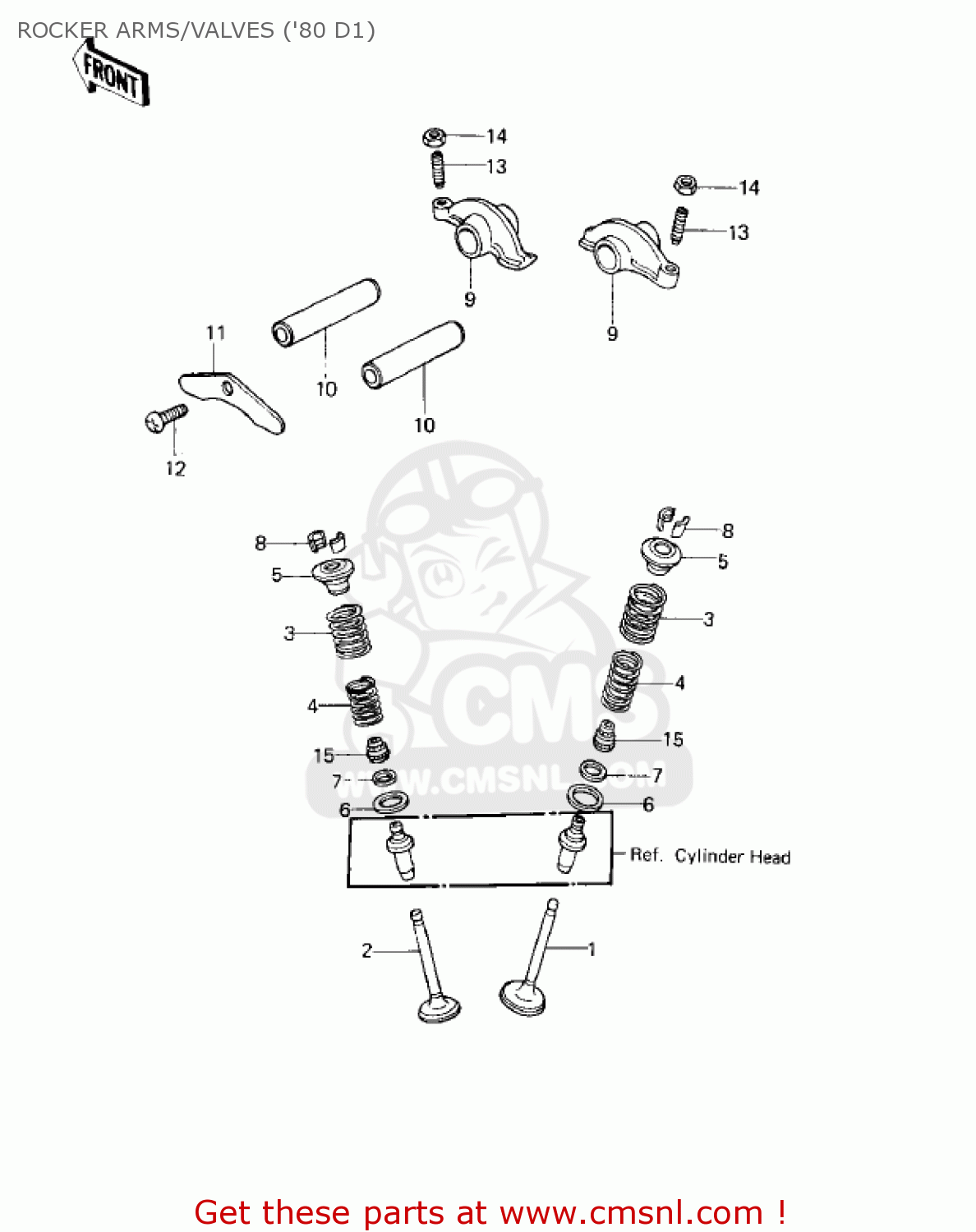 ROCKER ARMS/VALVES ('80 D1) KZ250D2 CSR 1981 USA CANADA / MPH KPH