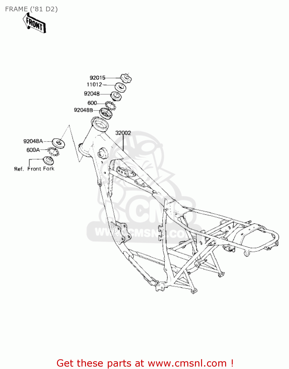 FRAME ('81 D2) KZ250D2 CSR 1981 USA CANADA / MPH KPH