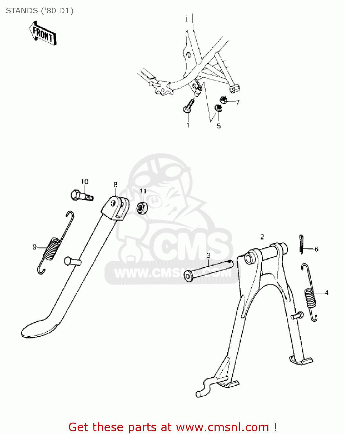 STANDS ('80 D1) KZ250D2 CSR 1981 USA CANADA / MPH KPH