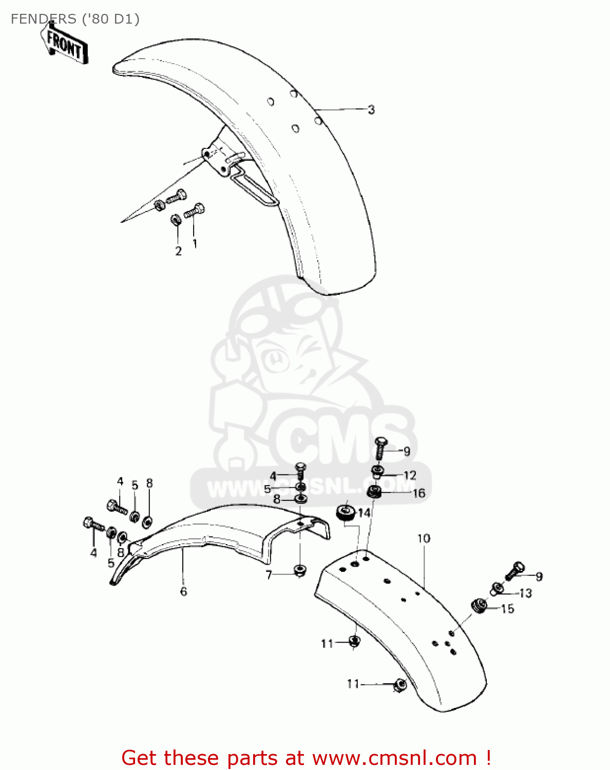 FENDERS ('80 D1) KZ250D2 CSR 1981 USA CANADA / MPH KPH