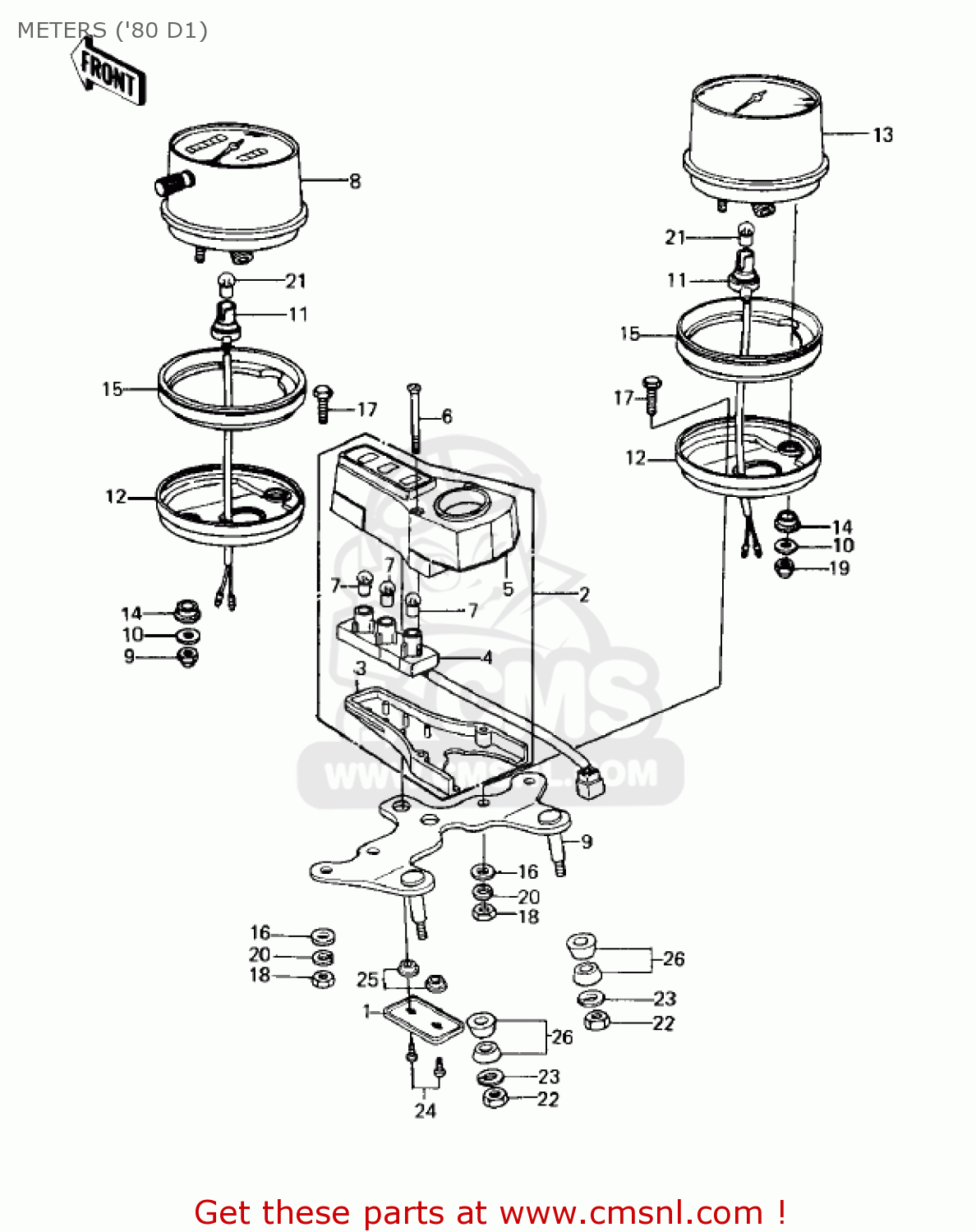 METERS ('80 D1) KZ250D2 CSR 1981 USA CANADA / MPH KPH