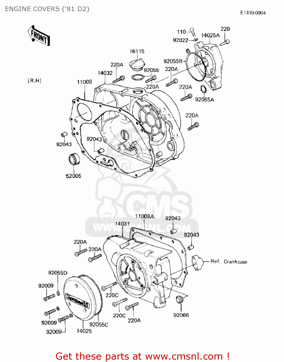 ENGINE COVERS ('81 D2) KZ250D2 CSR 1981 USA CANADA / MPH KPH