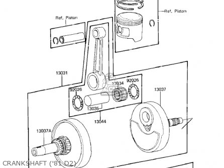 CRANKSHAFT ('81 D2) - KZ250D2 CSR 1981 USA CANADA / MPH KPH