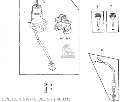 IGNITION SWITCH/LOCK ('80 D1) - KZ250D2 CSR 1981 USA CANADA / MPH KPH