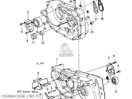 CRANKCASE ('80 D1) - KZ250D2 CSR 1981 USA CANADA / MPH KPH
