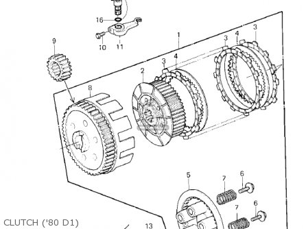 CLUTCH ('80 D1) - KZ250D2 CSR 1981 USA CANADA / MPH KPH