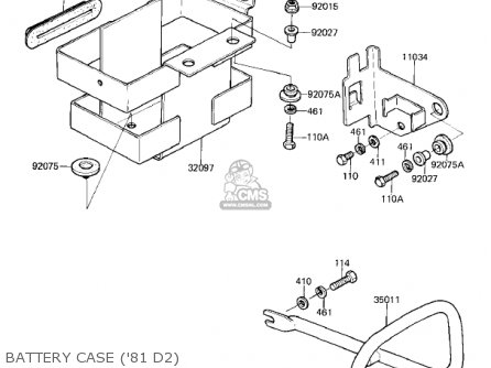 BATTERY CASE ('81 D2) - KZ250D2 CSR 1981 USA CANADA / MPH KPH