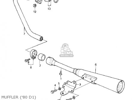 MUFFLER ('80 D1) - KZ250D2 CSR 1981 USA CANADA / MPH KPH