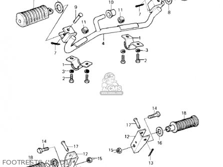 FOOTRESTS ('80 D1) - KZ250D2 CSR 1981 USA CANADA / MPH KPH