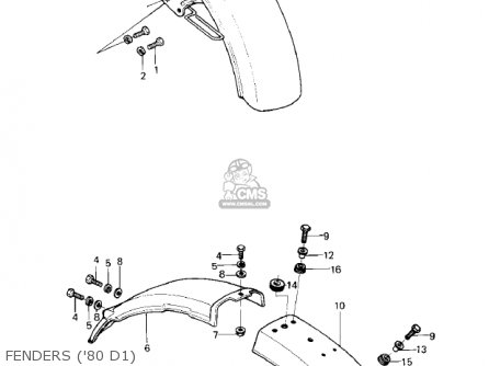 FENDERS ('80 D1) - KZ250D2 CSR 1981 USA CANADA / MPH KPH