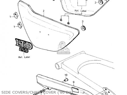 SIDE COVERS/CHAIN COVER ('80 D1) - KZ250D2 CSR 1981 USA CANADA / MPH KPH