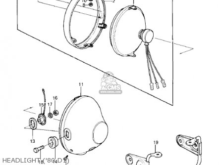 HEADLIGHT ('80 D1) - KZ250D2 CSR 1981 USA CANADA / MPH KPH