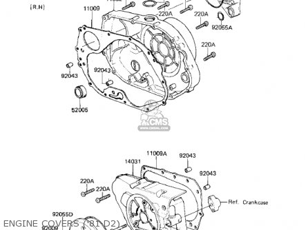 ENGINE COVERS ('81 D2) - KZ250D2 CSR 1981 USA CANADA / MPH KPH