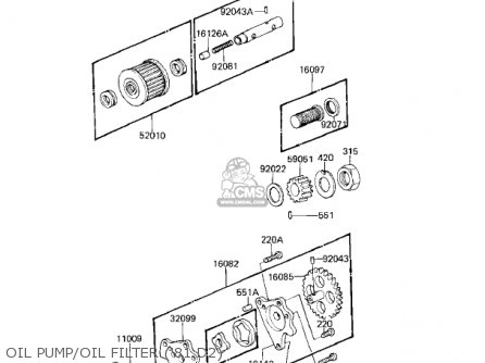 OIL PUMP/OIL FILTER ('81 D2) - KZ250D2 CSR 1981 USA CANADA / MPH KPH