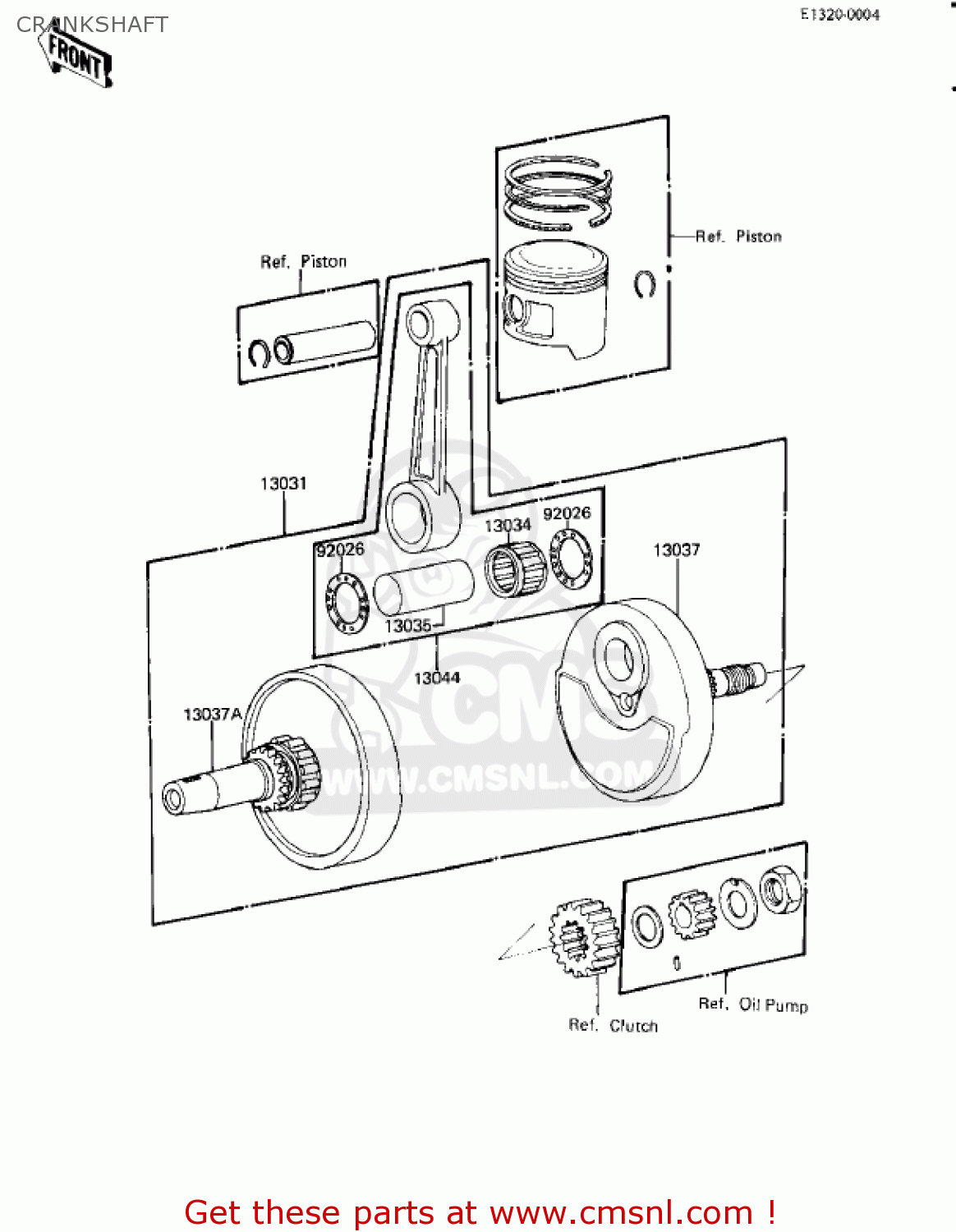 CRANKSHAFT KZ250L1 CSR 1982 USA BELT DRIVE
