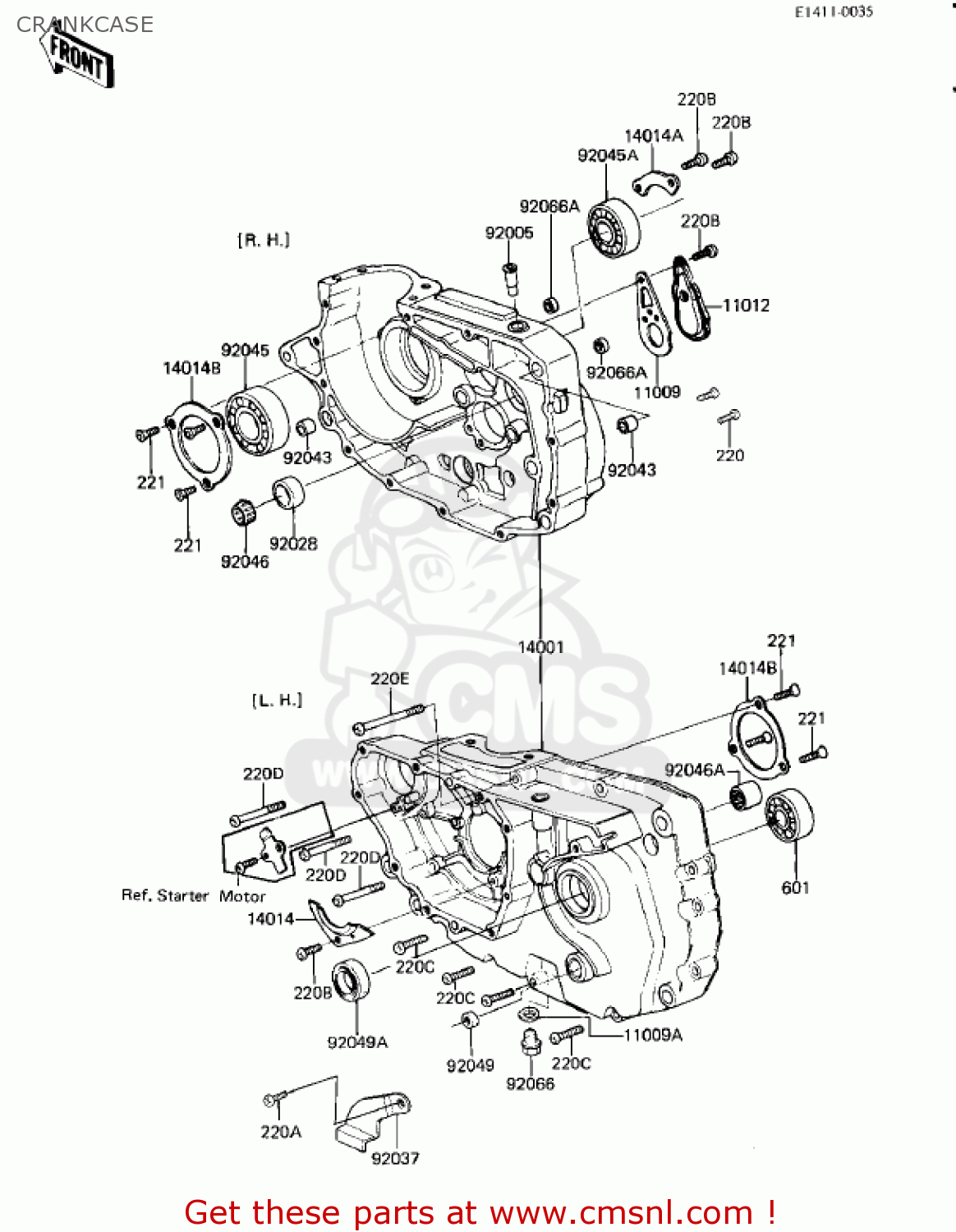 CRANKCASE KZ250L1 CSR 1982 USA BELT DRIVE