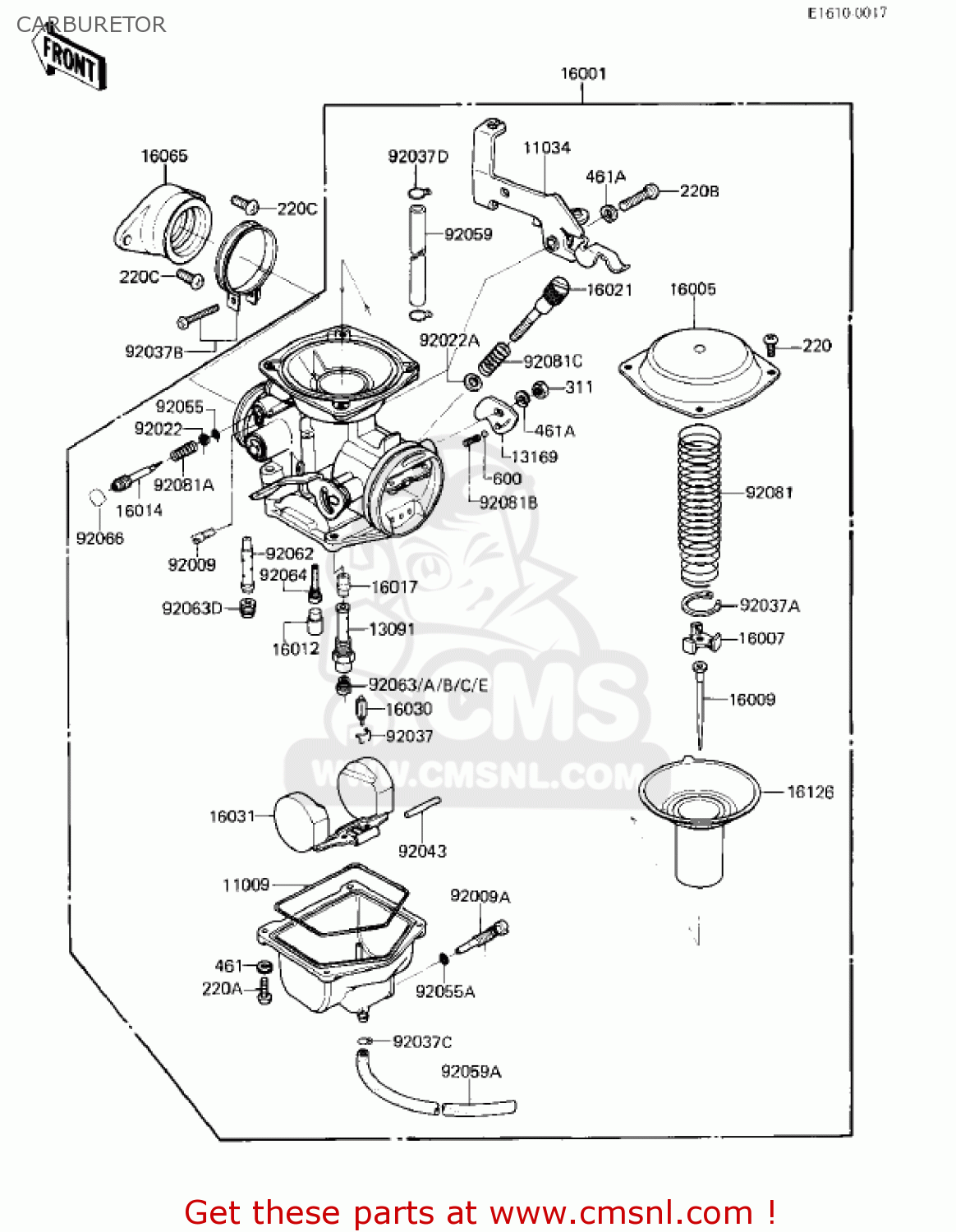 CARBURETOR KZ250L1 CSR 1982 USA BELT DRIVE