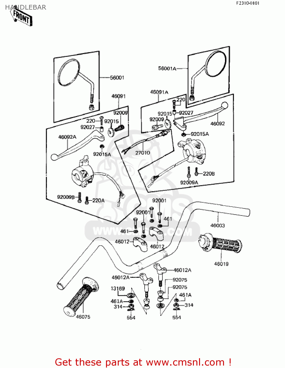 HANDLEBAR KZ250L1 CSR 1982 USA BELT DRIVE