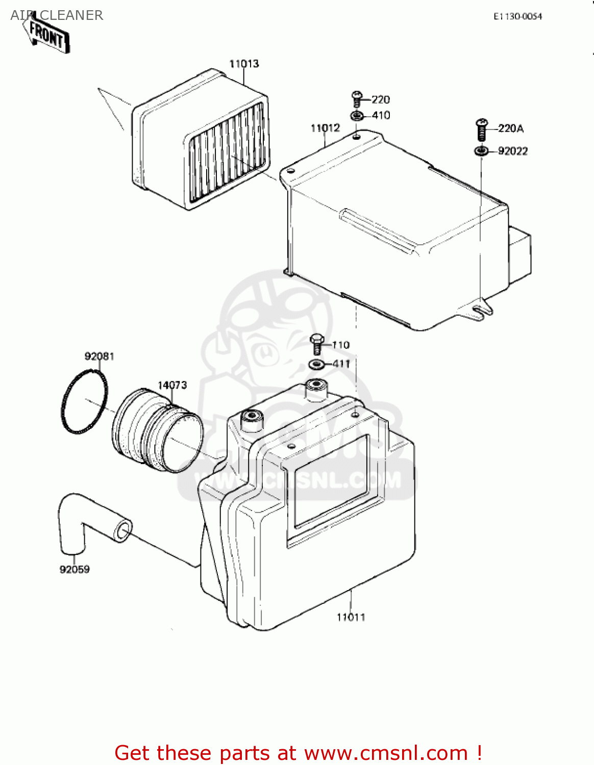 AIR CLEANER KZ250L1 CSR 1982 USA BELT DRIVE