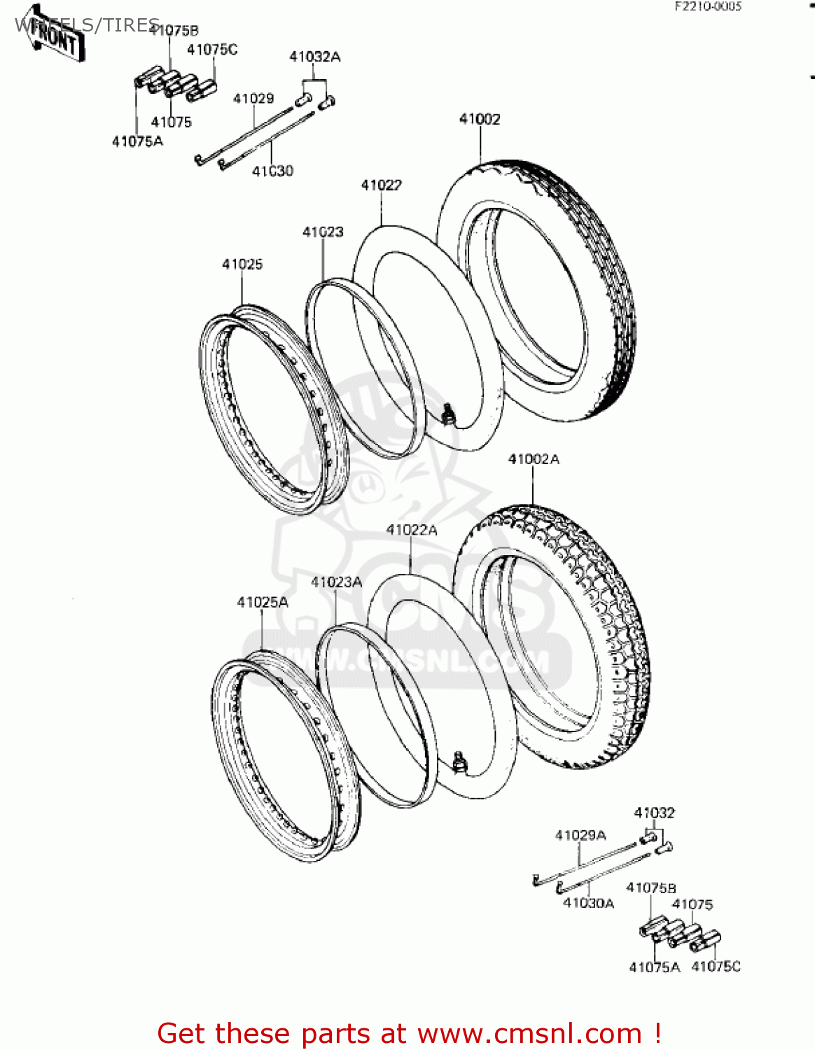 WHEELS/TIRES KZ250L1 CSR 1982 USA BELT DRIVE