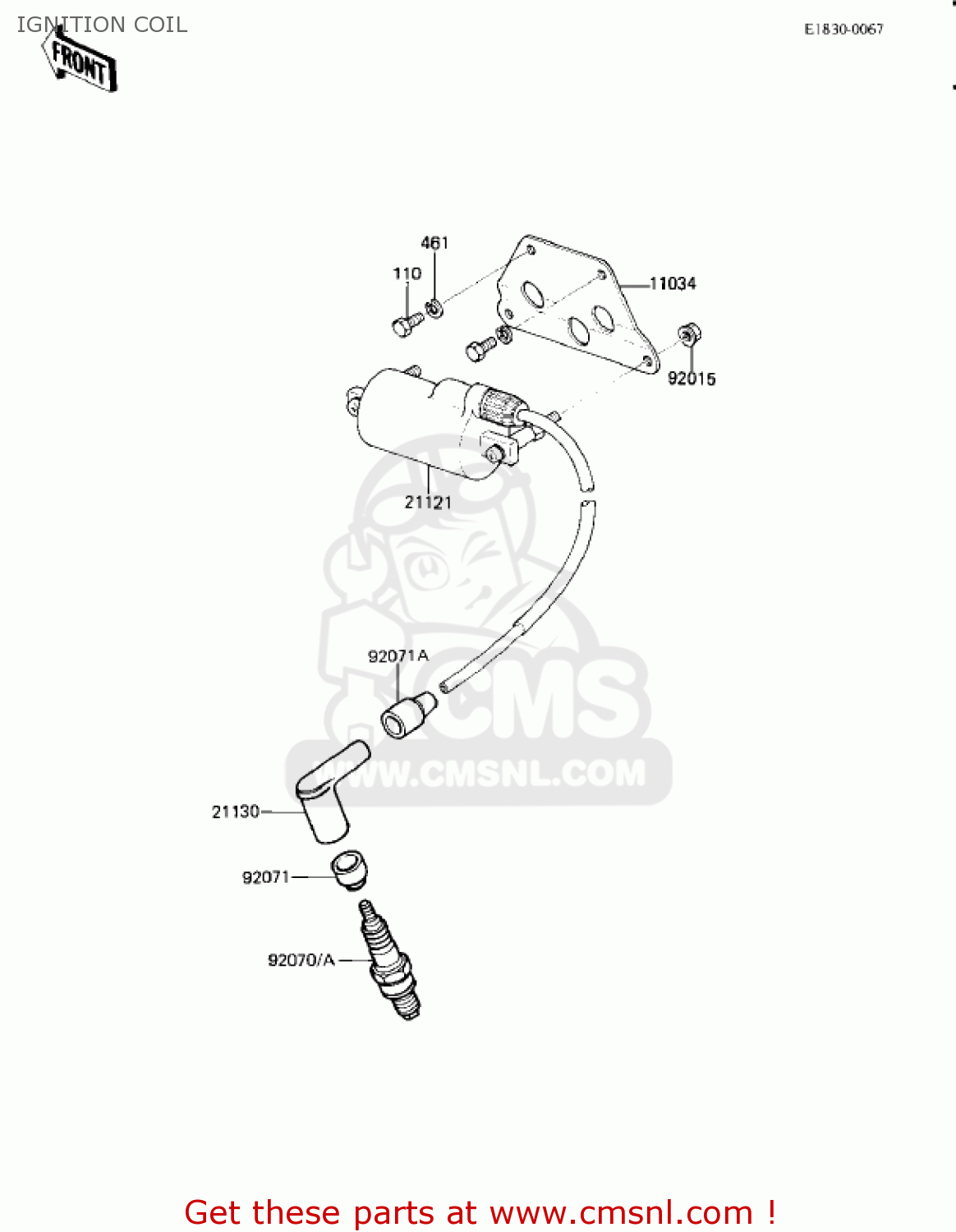 IGNITION COIL KZ250L1 CSR 1982 USA BELT DRIVE