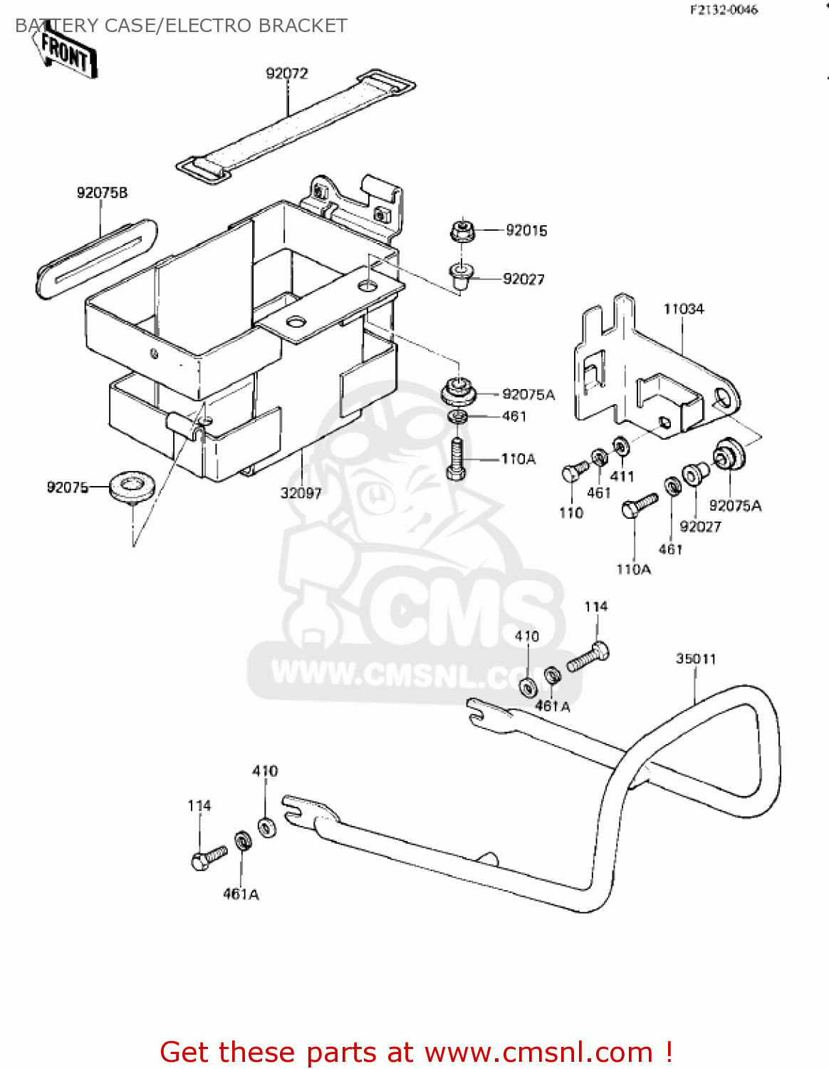 BATTERY CASE/ELECTRO BRACKET KZ250L1 CSR 1982 USA BELT DRIVE