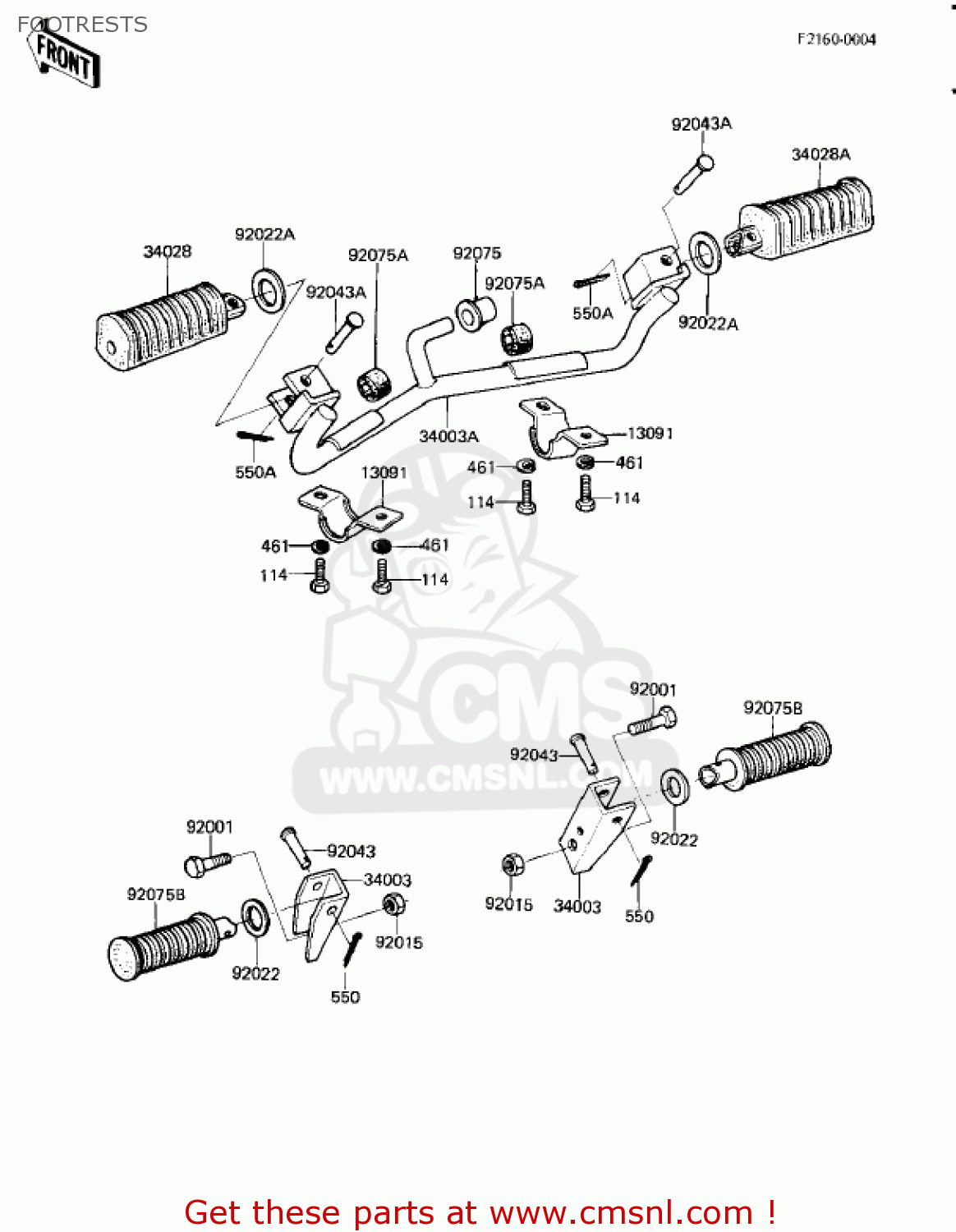 FOOTRESTS KZ250L1 CSR 1982 USA BELT DRIVE