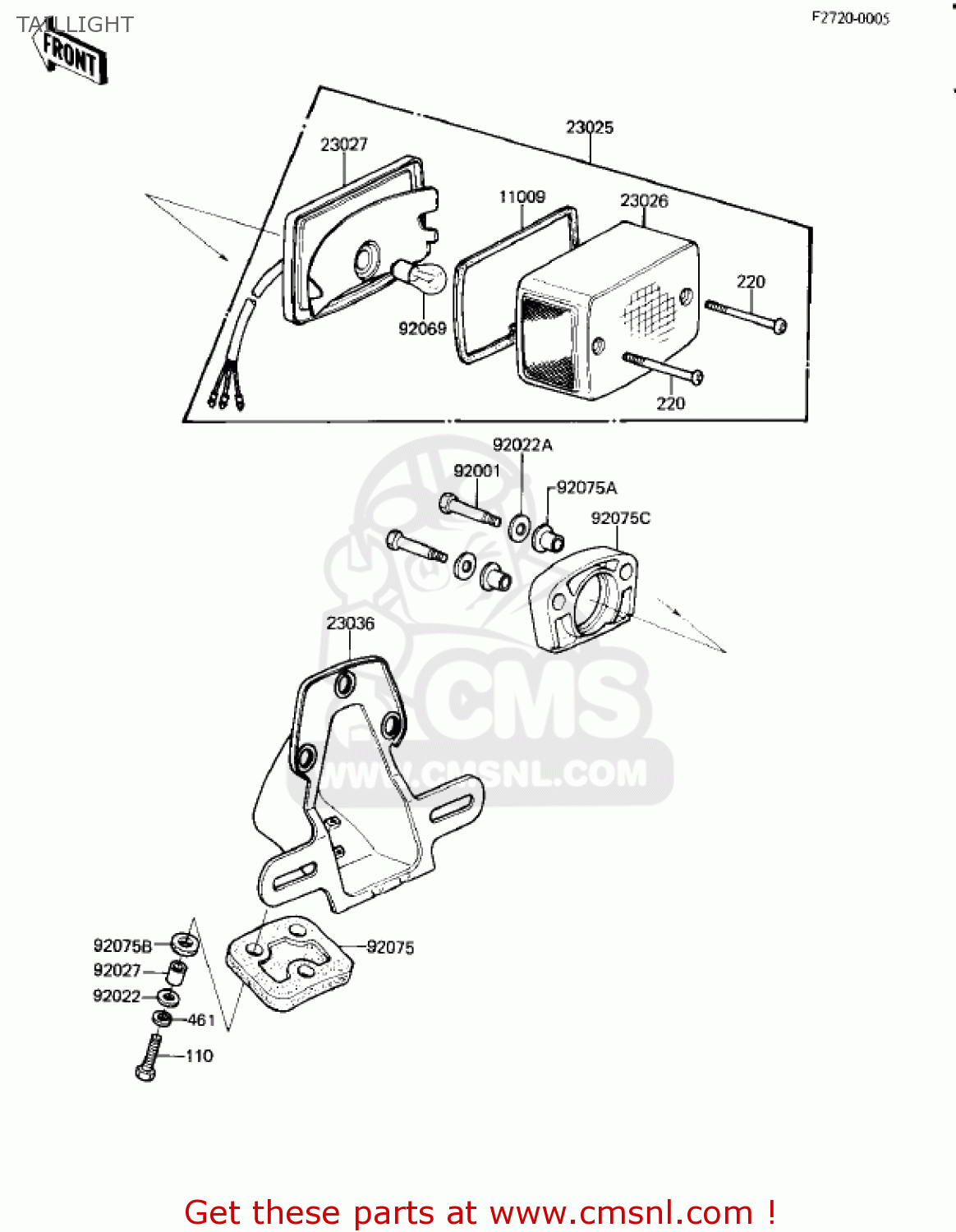 TAILLIGHT KZ250L1 CSR 1982 USA BELT DRIVE