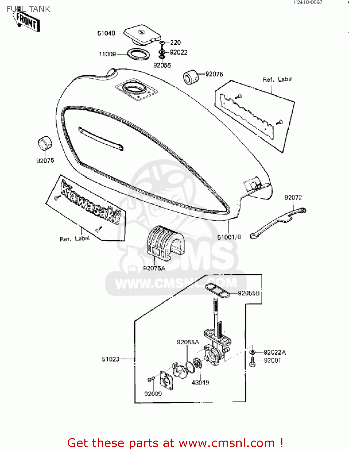 FUEL TANK KZ250L1 CSR 1982 USA BELT DRIVE