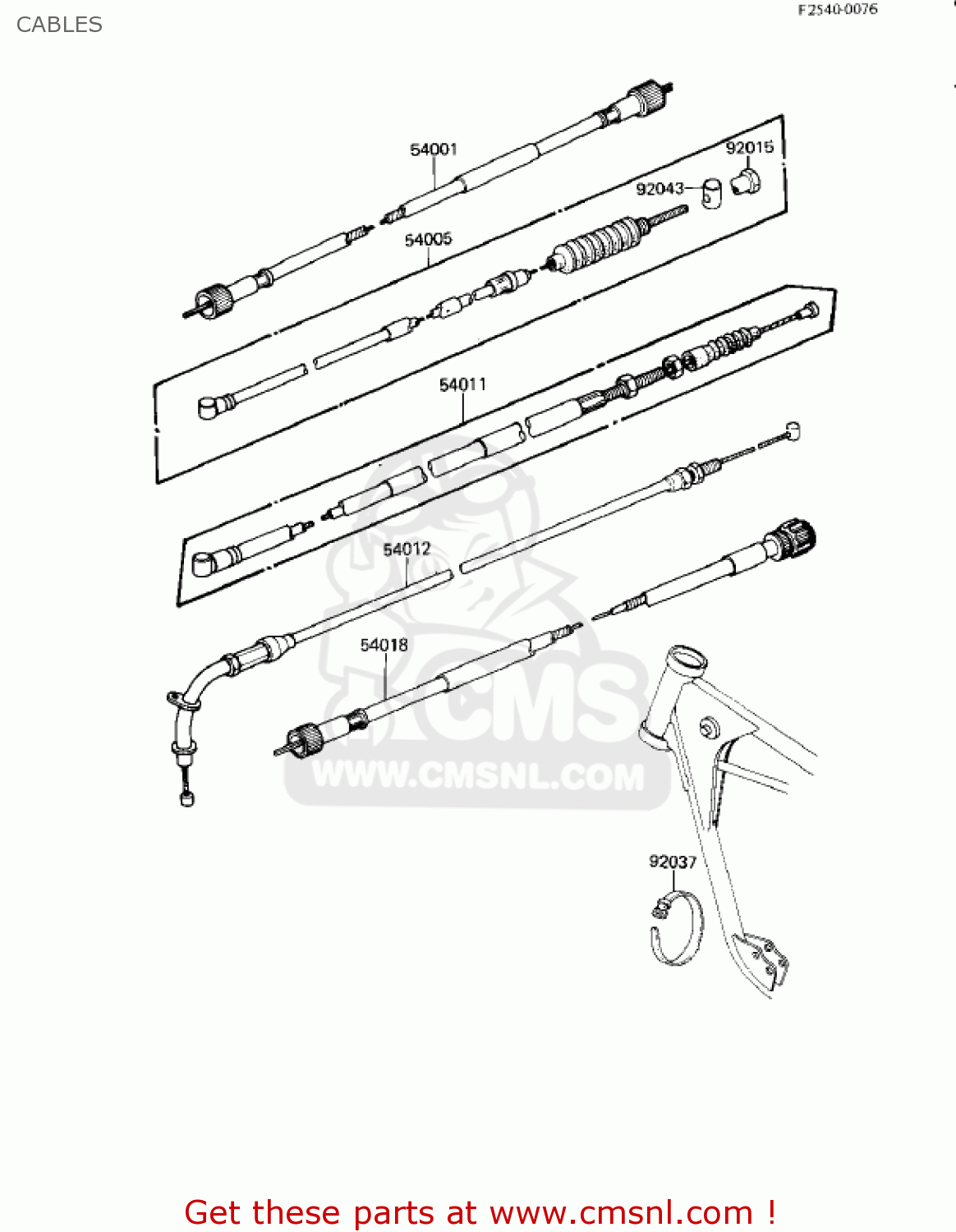 CABLES KZ250L1 CSR 1982 USA BELT DRIVE